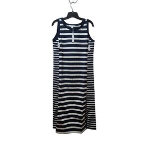 Loyal Hana Sharon Maternity Nursing Tank Dress S Navy White Striped Cotton NWT
